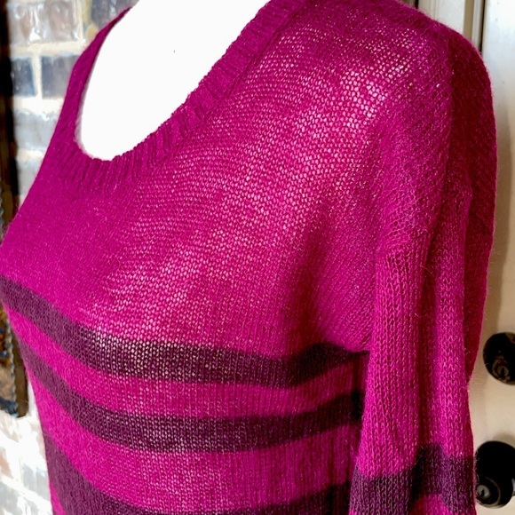 Kensie Mohair and Wool Lightweight Stripe Sweater Size XSmall - Picture 8 of 9